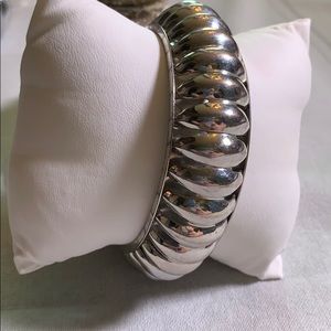 Silver chunky bangle bracelet